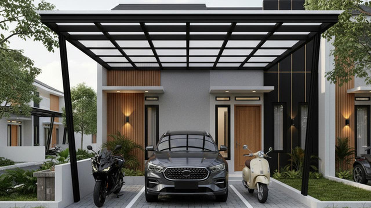 8 Inspirasi Carport Minimalis untuk 1 Mobil 2 Motor di Lahan Sempit 2025