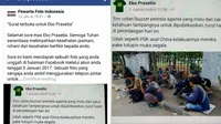 Seorang pengguna Facebook dengan akun Eko Prasetia mengunggah foto dengan tulisan berisi fitnah yang menyudutkan para pewarta foto. (Facebook)
