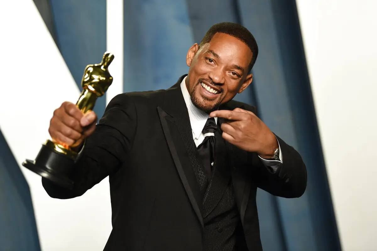 Will Smith dalam Piala Oscar 2022. (Evan Agostini/Invision/AP)
