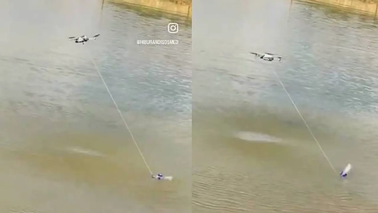 Viral Momen Kocak Orang Mancing Pakai Drone Ini Ujungnya Enggak Terduga