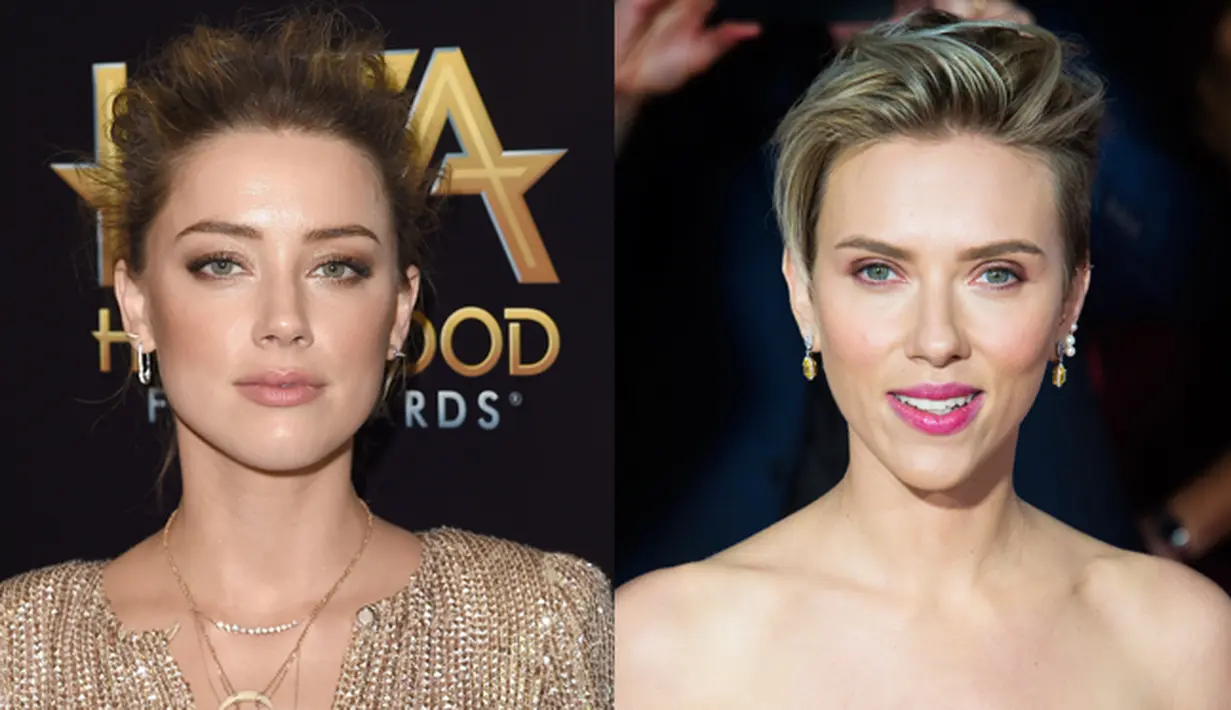 Amber Heard dan Scarlett Johansson. Istri dari aktor dunia Johnny Depp rupanya memiliki kemiripan dengan aktris pemeran 'Avengers' tersebut. Keduanya pun terlihat sangat cantik. (AFP/Bintang.com)