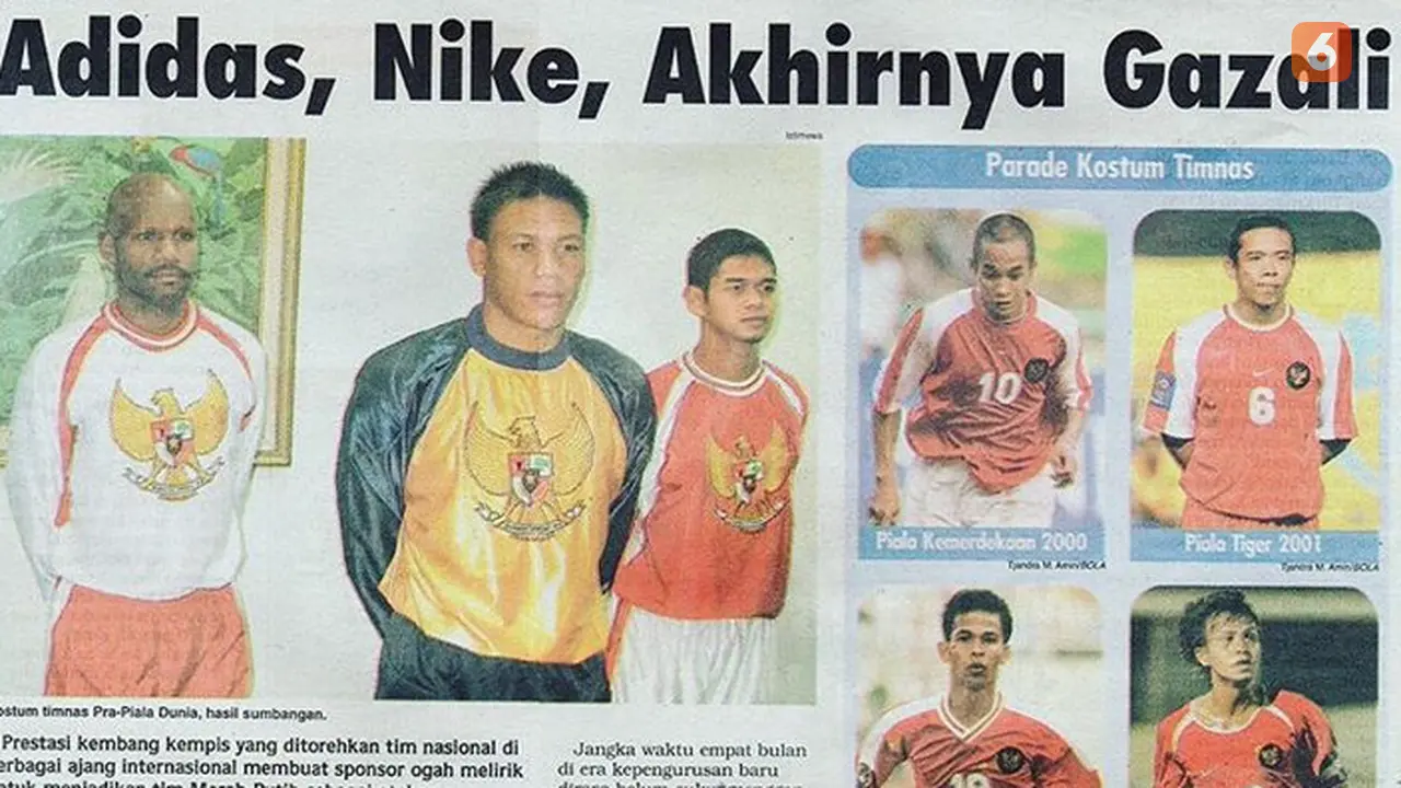 Jersey Timnas Indonesia saat berlaga di Piala Asia 2004