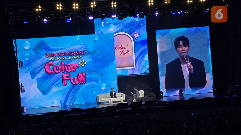 Menggebrak Indonesia! Kim Seon Ho Jadi Aktor Korea Pertama Gelar Fan Meeting di Indonesia Arena. Fan Meeting Kedua Kim Seon Ho di Jakarta Sukses Besar! (Foto: Aditya Eka Prawira/Liputan6.com)