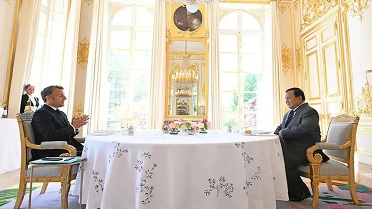 Pertemuan bilateral antara Presiden RI Prabowo Subianto dan Presiden Prancis Emmanuel Macron di Istana Élysée, Paris, Selasa (14/4/2026)