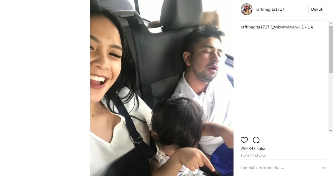 Nagita Slavina abadikan kelakuan konyol sang suami, Raffi Ahmad (Foto: Instagram)