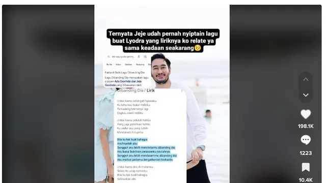 Lagu Ciptaan Ade-Jeje Govinda untuk Lyodra Disebut Relate dengan Kondisi Perselingkuhan Syahnaz Sadiqah dan Rendy Kjaernett. (twitter @Lyodra_Fandom)
