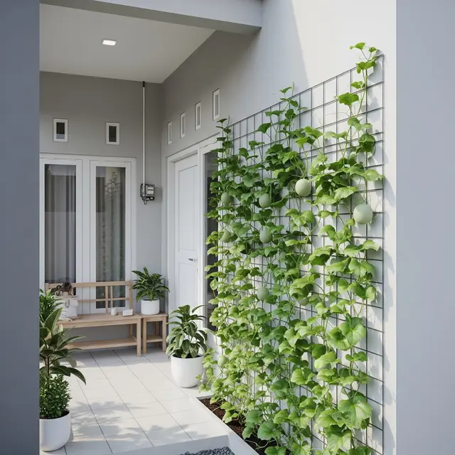 9 Model Teras Rumah dengan Pohon Buah Merambat di Tembok, Solusi Hijau Estetis