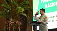 Mentan saat menghadiri Musyawarah Pembangunan Pertanian (Musrembangtan) di Auditorium Utama Kementan, Jakarta, Senin, (13/7/2020).