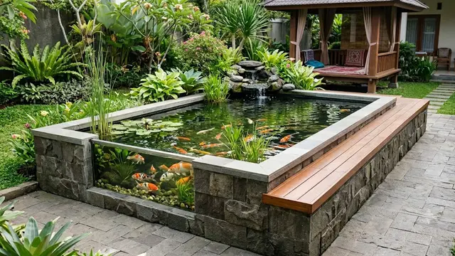 Desain Kolam Ikan dengan Bibir Tinggi agar Aman untuk Balita