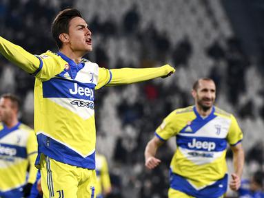 Juventus berhasil memastikan satu tempat di babak perempatfinal Coppa Italia 2021/2022 usai menang 4-1 atas Sampdoria dalam laga babak 16 Besar di Allianz Stadium, Selasa (18/1/2022). (LaPresse via AP/Marco Alpozzi)