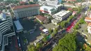 Sebanyak 24.000 peserta meramaikan Joged Bareng Goyang Semarangan memeriahkan HUT ke 472 Kota Semarang di Jalan Pemuda, Semarang, Kamis (2/5/2019). Joged Bareng Tari Semarangan diikuti para ASN pemkot, TNI/Polri hingga pelajar. (Liputan6.com/Gholib)