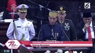 Dalam sidang tahunan dalam rangka HUT ke-72 Kemerdekaan Republik Indonesia ini, Presiden Joko Widodo menyampaikan pidato kenegaraannya.