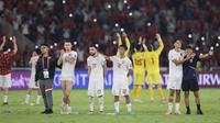 Peringkat Timnas Indonesia diprediksi melesat setelah mengalahkan Arab Saudi 2-0. Skuad Garuda melibas Green Falcons pada matchday keenam putaran ketiga Kualifikasi Piala Dunia 2026 di Stadion Utama Gelora Bung Karno, Jakarta, Selasa (19/11/2024). (Bola.com/Muhammad Iqbal Ichsan)