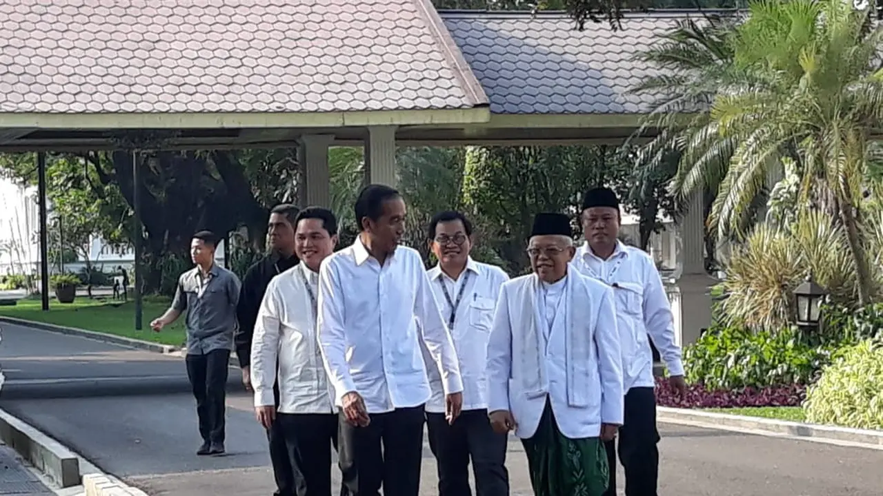 Jokowi dan Ma'ruf Amin di Istana Merdeka, Jakata, Minggu (30/6/2019).