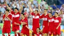 Setelah kalah di partai pembuka dari Portugal, Turki terus melaju hingga semifinal Piala Eropa 2008. Sayangnya, mereka harus kalah tipis 2-3 dari Jerman melalui gol Philipp Lahm di menit terakhir. (AFP/Joe Klamar)
