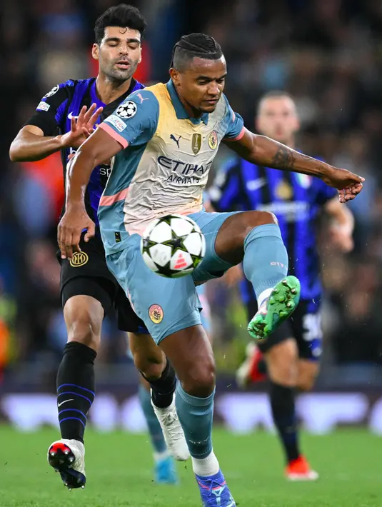 Laga Manchester City melawan Inter Milan berlangsung ketat dan sengit. (Oli SCARFF/AFP)