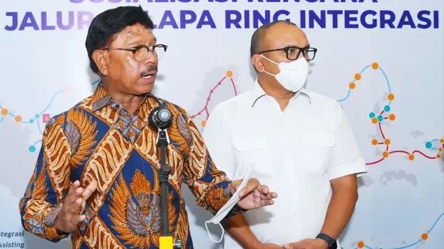 Menteri Komunikasi dan Informatika, Johnny G. Plate di Surabaya, Senin (31/10/2022).