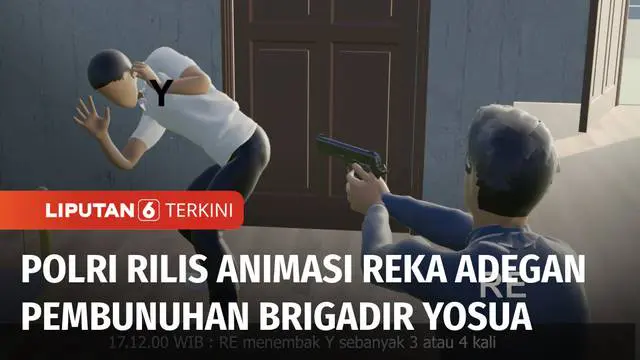 Polisi merilis animasi reka adegan pembunuhan Brigadir Yosua yang terjadi di rumah Ferdy Sambo pada Juli lalu.