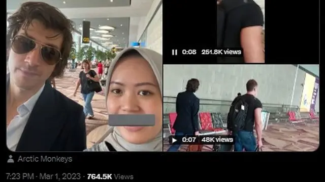 Unggahan penggemar dengan vokalis Arctic Monkeys, Alex Turner. (Twitter @almazhafira