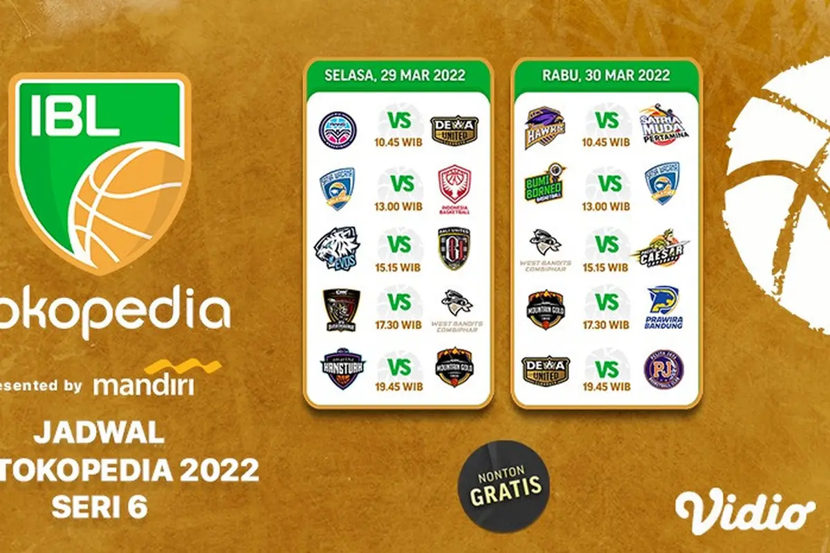 Jadwal Lengkap dan Siaran Langsung IBL 2022 Seri 6 Minggu Ini di Vidio!