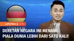 Sejak Piala Dunia pertama tahun 1930 di Uruguay, sudah 21 kali ajang sepak bola akbar ini digelar. Selanjutnya, Qatar akan menjadi tuan rumah. Lalu siapa saja negara yang meraih trofi Piala Dunia terbanyak?