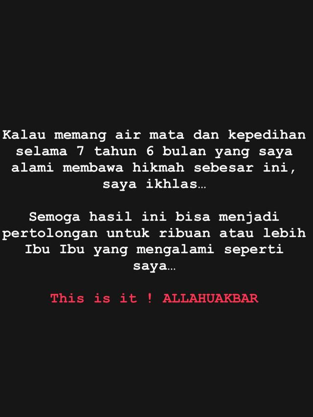 Unggahan Tsania Marwa. (Foto: Dok. Instagram @tsaniamarwa54)