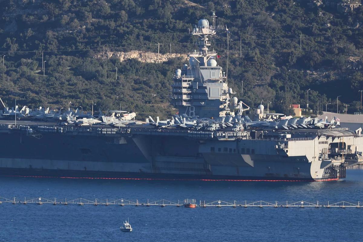 FOTO: Ketegangan Iran AS Memuncak, USS Gerald R Ford Merapat di Kreta Menuju Timur Tengah