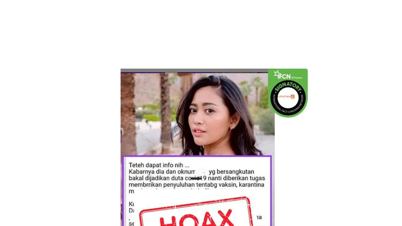 Cek Fakta Rachel Vennya jadi duta covid-19