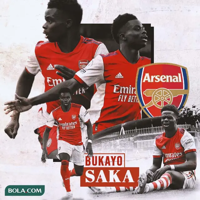 Arsenal - Ilustrasi Bukayo Saka