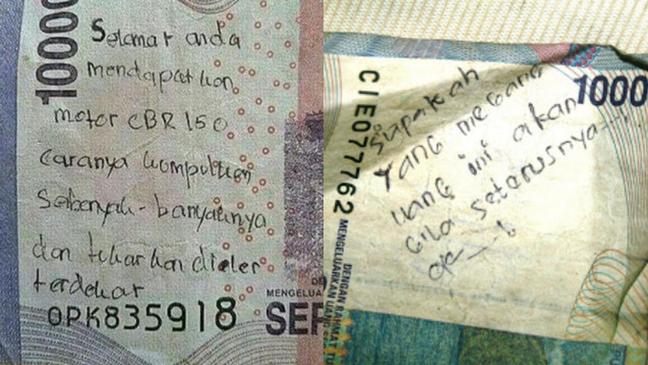 Potret Pesan Unik di Uang Kertas, Bikin Ketawa Ngakak