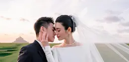 Glamor dalam balutan gaun Dior Haute Couture, Ming Xi tampil menghipnotis di hari pernikahan. (Foto: Instagram/ Ming Xi)
