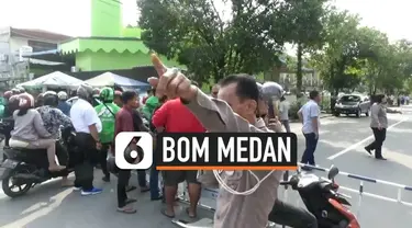 Bom bunuh diri yang meledak di Mapolresta Medan, Sumatera Utara menyebabkan 4 polisi, 1 petugas harian, dan 1 warga terluka.