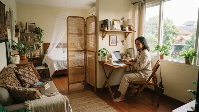 Desain rumah mungil untuk pekerja lajang introvert model rumah dengan ruang kerja di sudut