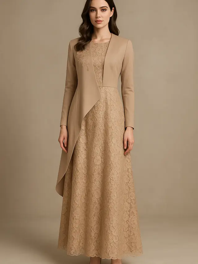 7 Model Long Dress Brokat Kombinasi Outer Lengan Panjang Kekinian 2025, Elegan dan Modis