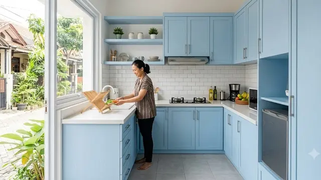 Warna Kitchen Set yang Bikin Dapur Terasa Lebih Luas dan Nyaman (AI Generated)
