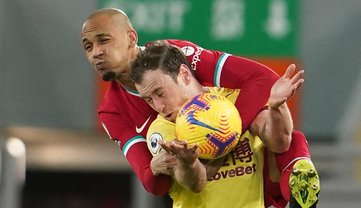 Fabinho. Gelandang asal Brasil ini didatangkan Liverpool pada awal musim 2018/2019 dari AS Monaco dengan nilai transfer 39 juta Poundsterling. Manchester United harus gigit jari karena lebih dulu meminati Fabinho. (AFP/Jon Super/Pool)