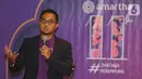 Founder & CEO Amartha, Andi Taufan Garuda Putra memberikan sambutan pada Iftar Dinner Amartha 11 Tahun di Jakarta, Senin (03/5/2021). Amartha merupakan pionir teknologi finansial peer to peer lending yang memberdayakan perempuan pengusaha ultra mikro di daerah pedesaan. (Liputan6.com)