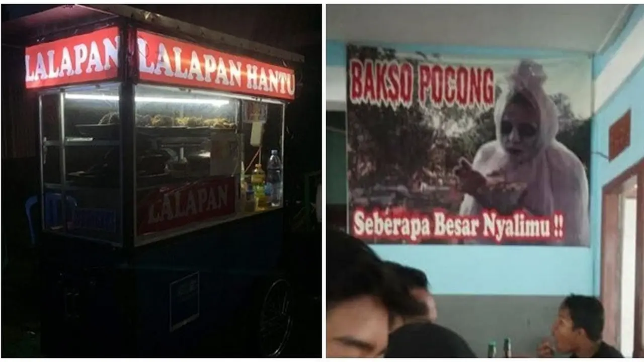 Enggak Jadi Seram, 6 Spanduk Warung Bernuansa Horor Ini Malah Bikin Ketawa