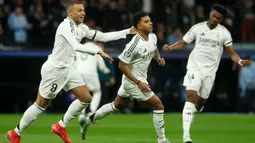 Bermain ketat dan sengit, Real Madrid sukses mengandaskan Atletico Madrid dengan skor 2-1. (Pierre-Philippe MARCOU/AFP)