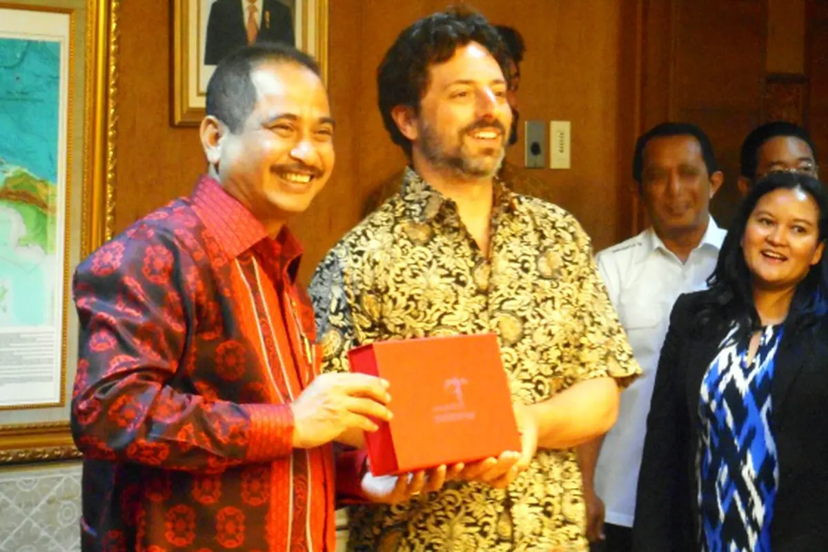Co-founder Google Sergey Brin dan Menteri Pariwisata Arief Yahya