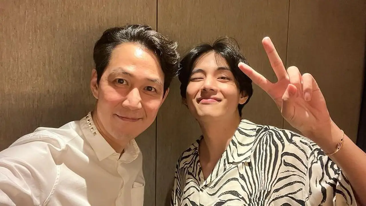 Lee Jung Jae dan V BTS. (Foto: Instagram/@from_jjlee)
