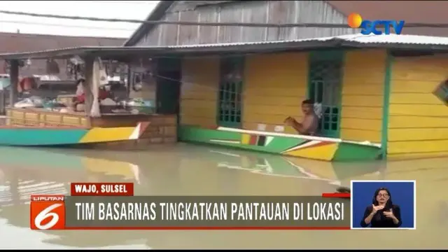 Sepekan pasca dilanda banjir bandang setinggi hingga 3 meter, rumah warga dari puluhan desa di Wajo, Sulsel, masih terendam air.