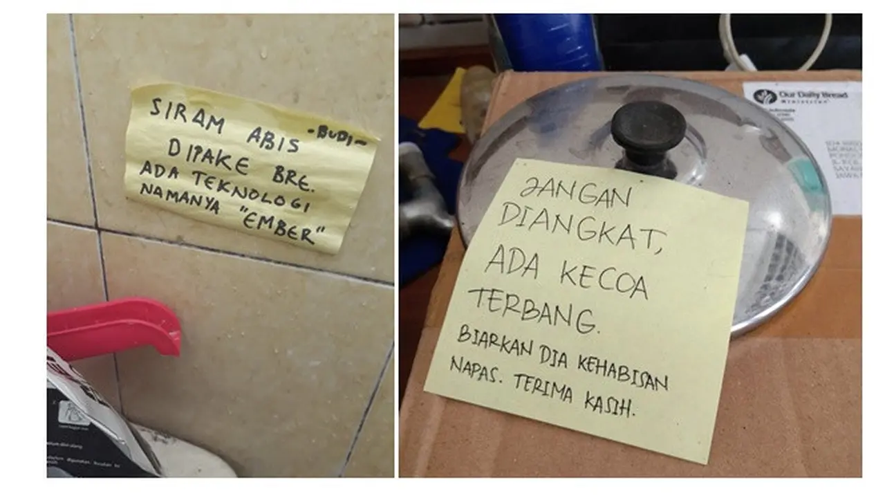 Peringatan di kos (Sumber: Twitter)