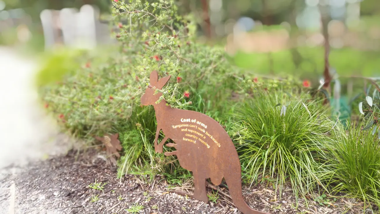 Hiasan kanguru di Healesville Sanctuary Park. (Liputan6.com/Tanti Yulianingsih)