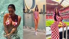 Mantan Miss Kroasia, Ivana Knoll tengah menjadi sorotan dunia saat menonton Piala Dunia 2022 di Qatar. Saat itu Ivana Knoll kedapatan mengenakan pakaian seksi saat mendukung Kroasia berlaga. (FOTO: instagram.com/knolldoll/)