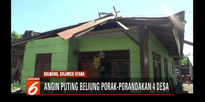 Puting Beliung Rusak Puluhan Rumah Warga di Bolaang Mongondow