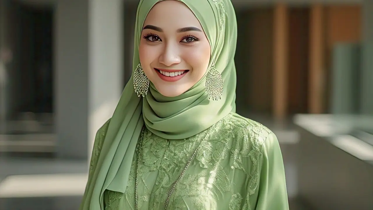 5 Inspirasi Baju Seragam Kondangan Hijab Warna Hijau, Adem dan Modis