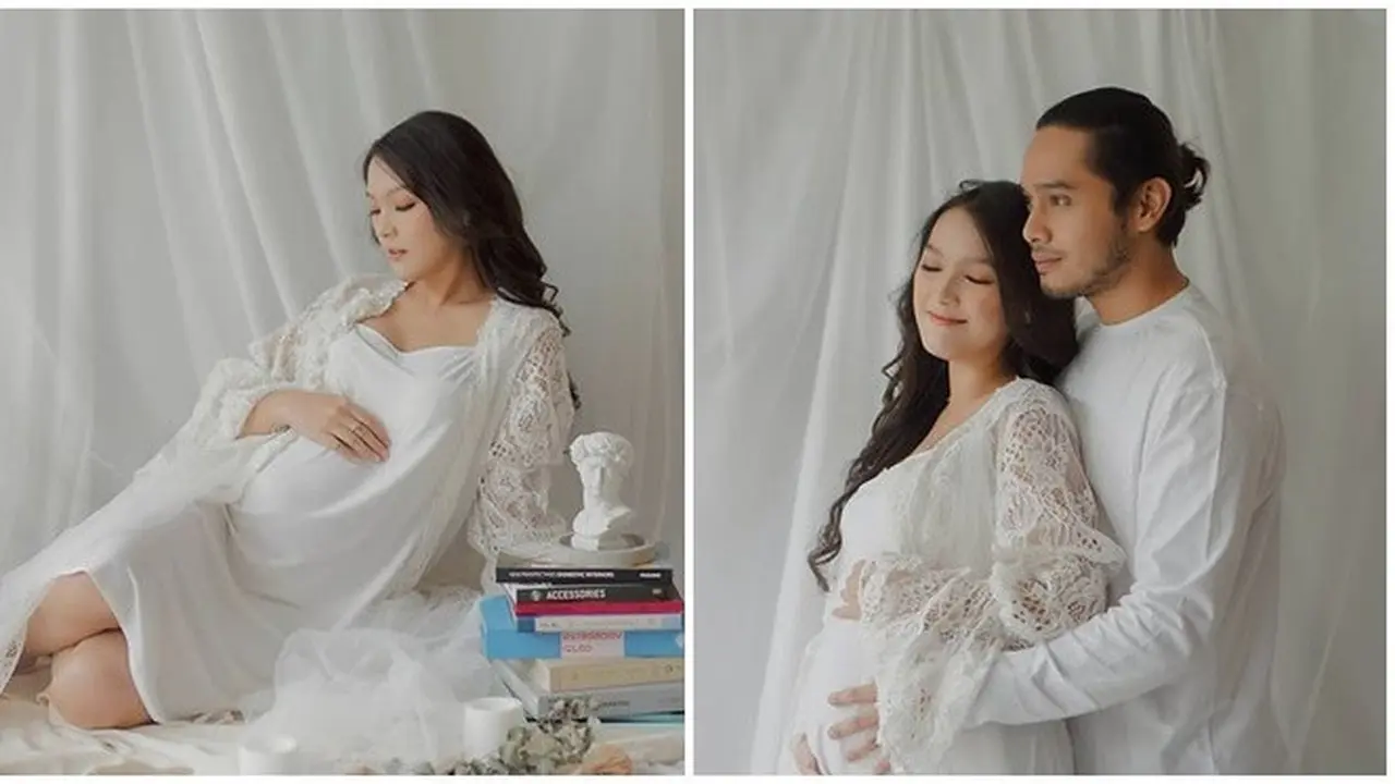 Siap Sambut Anak Pertama, Ini 6 Potret Maternity Shoot Ana Riana Serba Putih