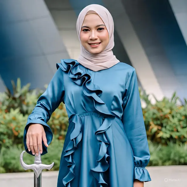 Gamis Ruffle Satin: Flowy nan Formal