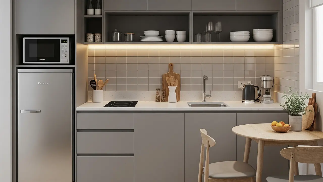 9 Model Dapur Rumah Type 36 Ukuran 2x2 Meter dengan Rak Tanam dan Lighting LED